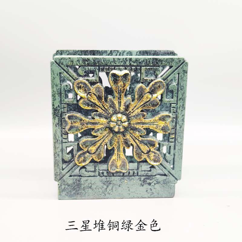 中式实木雕刻立式餐巾纸夹纸巾架子厨房餐厅桌面商用复古仿青铜色