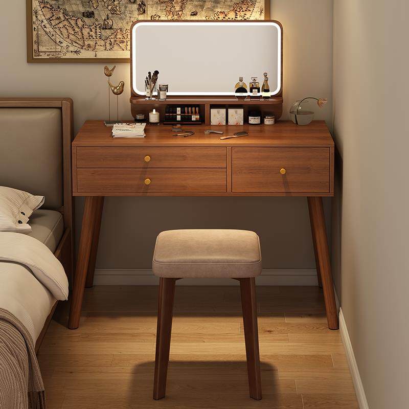 梳妆台家用现代简约卧室小户型专用收纳斗柜一体床头储物化妆桌镜