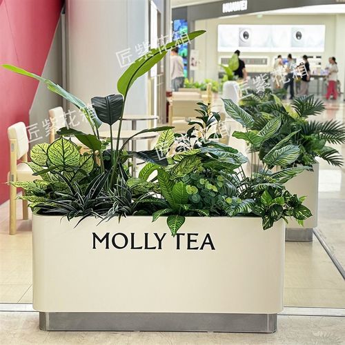 不锈钢花箱户外绿植箱奶茶店商铺外摆区隔断围栏种植成品花池定制