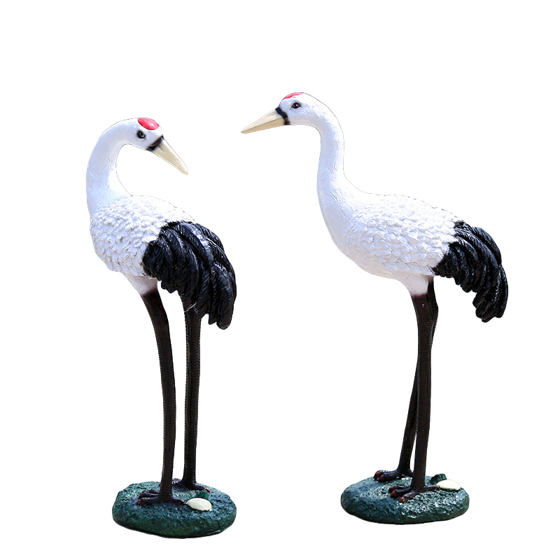 庭院装饰 花园摆件户外假山动物装D饰摆件仿真仙鹤摆件丹顶鹤摆件
