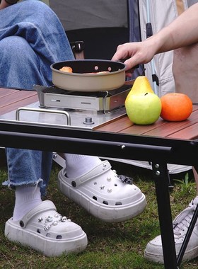 户外露营igt桌多功能烧烤炉折叠桌便携式可升降铝合金igt组合桌