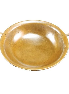 黄铜锅老式锅双耳锅火锅大号圆底锅E炒菜煲汤熬制阿胶匠心制作定