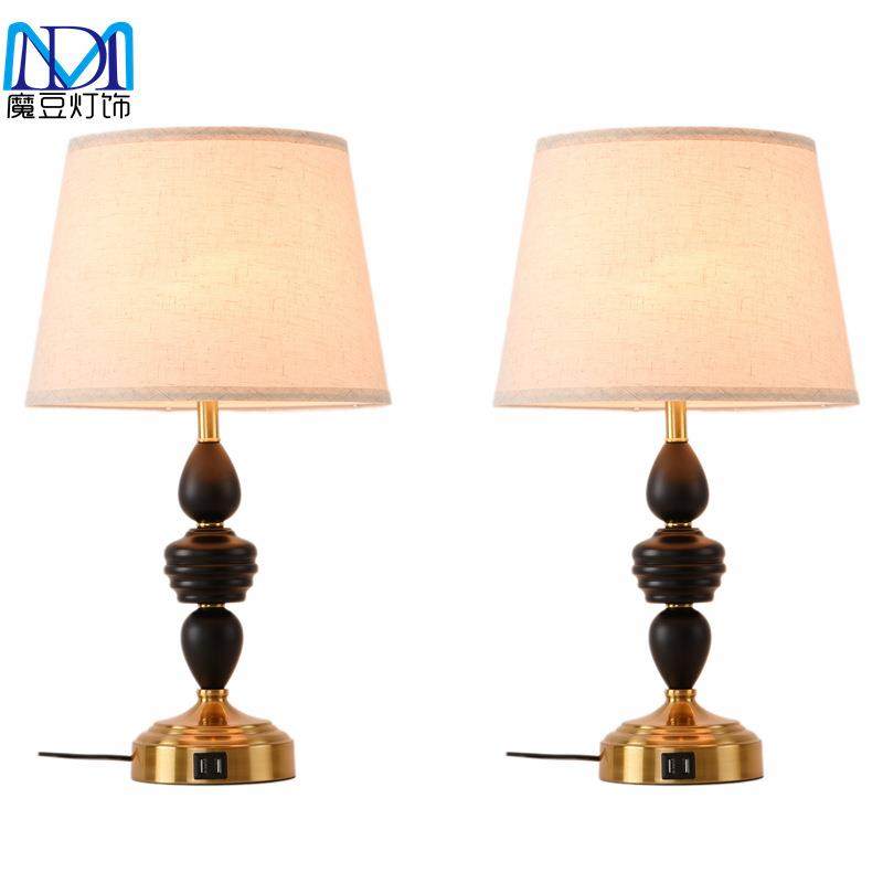美式卧室床头布罩台灯农舍客厅书桌USB充电触摸调光卫士灯,金属材料及制品,金属加工件/五金加工件,淘宝优惠券,粉丝福利购,淘宝优惠卷