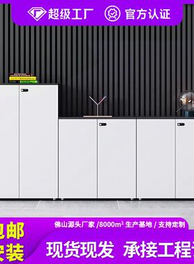 白色文件柜矮柜木质落地资料柜带密码锁办公室打印机茶水柜隔断柜