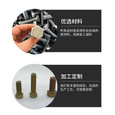 BSW英制外六角螺栓/UNC美制全牙外六角螺丝配螺母