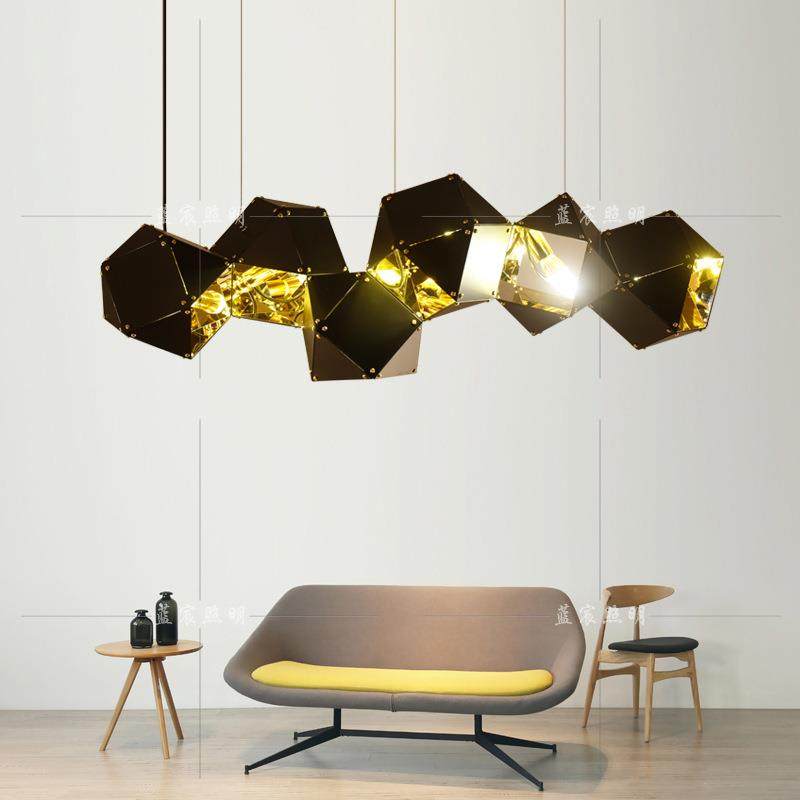 北欧后现代多面体镜面体玻璃吊灯客厅书房餐厅创意个性轻奢吊灯,收纳整理,烫衣板及配件,淘宝优惠券,粉丝福利购,淘宝优惠卷