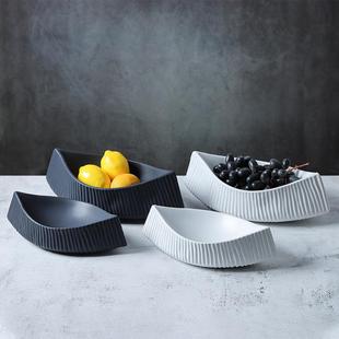 现代简约北欧创意船形济公帽造型陶瓷工艺品果盘花盆摆件家居饰品