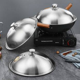 嵩美不锈钢锅盖加厚家用高拱炒菜锅盖子通用圆形可立加厚高32厘米