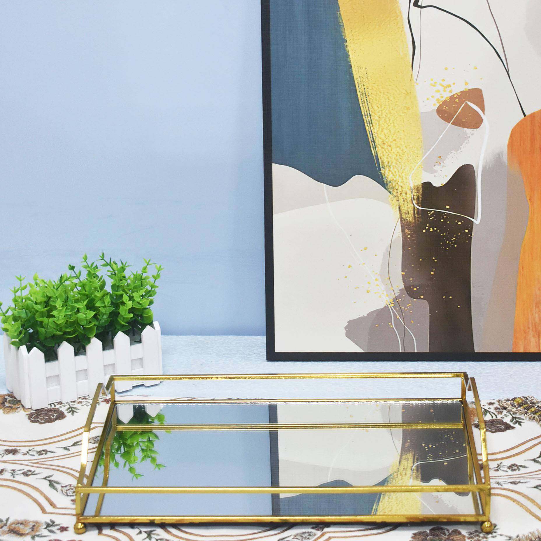 镜面玻璃托盘金属长方形茶杯收纳摆件婚庆道具客厅家用装饰水果盘,自行车/骑行装备/零配件,更多零件/配件,淘宝优惠券,粉丝福利购,淘宝优惠卷