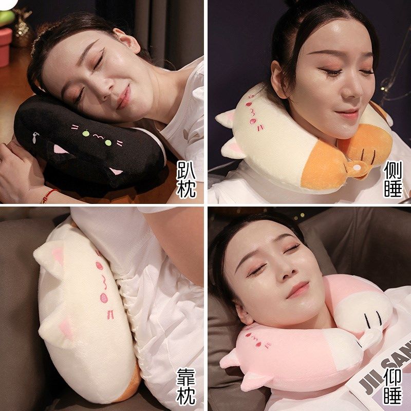 可爱猫咪u型枕护颈枕脖枕记忆棉飞机脖子靠枕学生旅行睡觉u形枕头,床上用品,U型枕/便携枕,淘宝优惠券,粉丝福利购,淘宝优惠卷