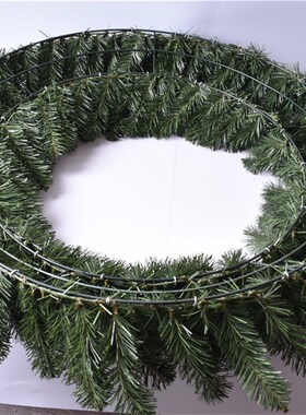 出口圣诞绿色PVC圆头花环70和90公分装饰花环圣诞场景酒店布置圈