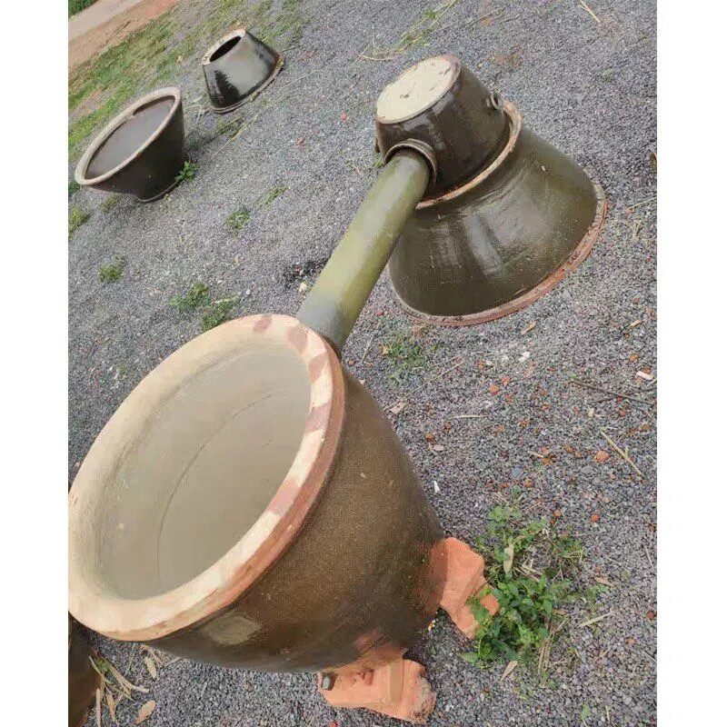 传统老式古法莲花酒甑双层酿酒夹缸瓦缸蒸酿酒器设备土陶瓷蒸酿酒