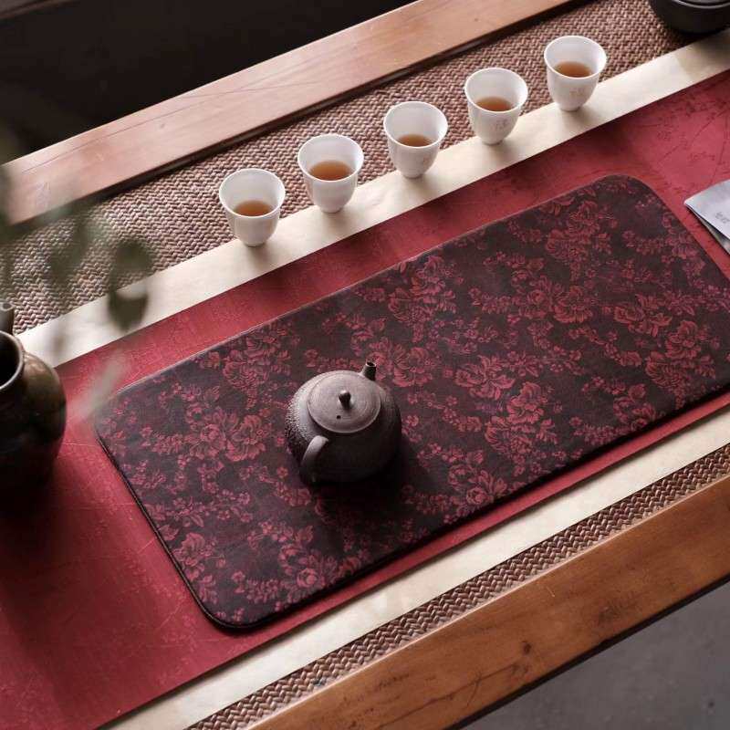 织了 | 香云纱茶桌垫 | 新中式茶席布 | 茶具展示席 |干泡茶席