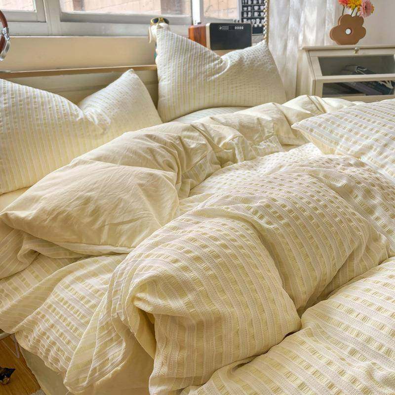 新款色织提花公主条简约四件套新款水洗棉床上用品学生宿舍床单款,鲜花速递/花卉仿真/绿植园艺,割草机/草坪机,淘宝优惠券,粉丝福利购,淘宝优惠卷