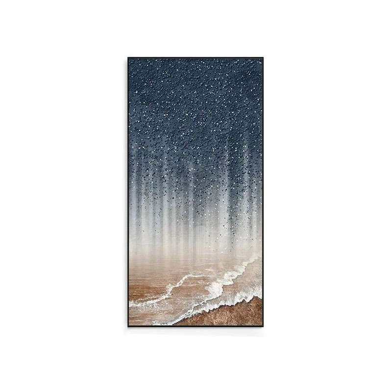 纯手绘油画星辰大海玄关装饰画立体肌理走廊过道楼梯手工壁画竖版