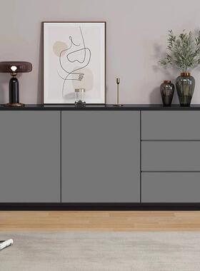 餐边柜靠墙一体简约客厅黑色茶水柜厨房橱柜收纳储物柜家用置物柜