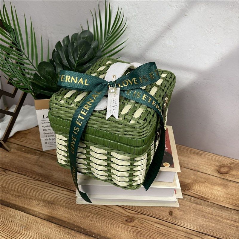 六一儿童节礼物编织空篮子生日礼物包装宝宝满月伴手礼藤篮空礼盒