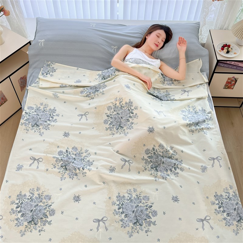 全棉隔脏睡袋单人旅行睡袋床单被罩旅游酒店出差便携式三件套