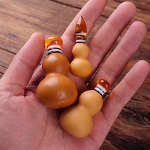 绕指揉小葫芦文玩手捻把件随身老皮紫皮铁皮镶口小胖墩草里金八宝