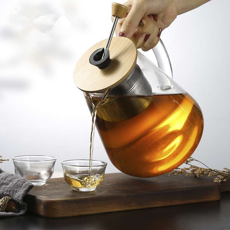 加厚高硼硅耐热玻璃茶壶可拆卸不锈钢过滤花茶壶泡茶壶可直火加热