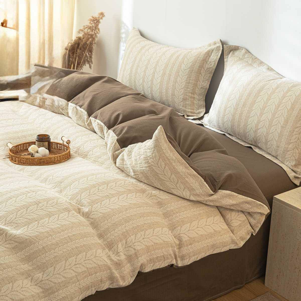 A类轻奢全棉麻床上四件套纯棉四季通用2025新款床单被套床笠床品4