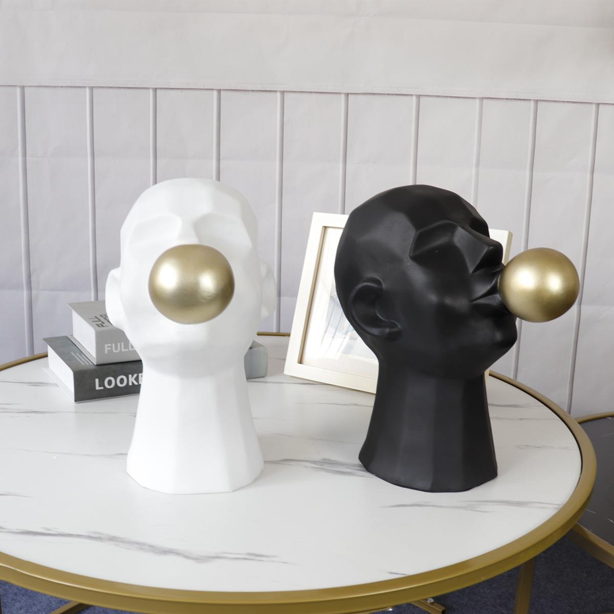 现代简约抽象人物雕塑酒店样板房间客厅艺术摆件高级轻奢软装饰品