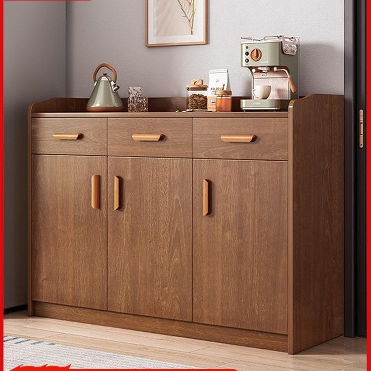 茶水柜客厅家用置物实木色备餐靠墙储物柜厨房橱柜收纳柜餐边柜子