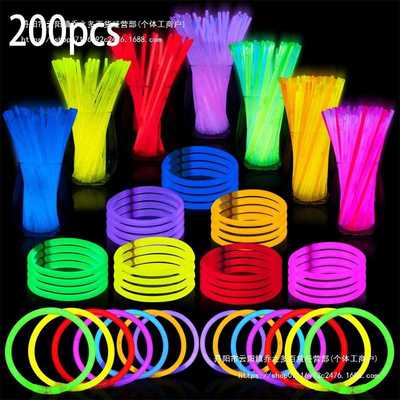 200pcs Glow Sticks Bracelets Necklaces Halloween decoration