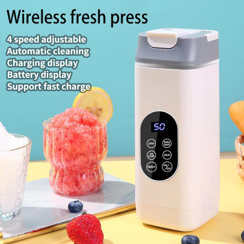 跨境新款榨汁机家用碎冰榨汁杯USB充电便携果汁机户外随行杯12刀