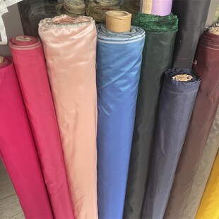 纯色真丝塔夫绸布料挺括桑蚕丝礼服伞裙设计师面料本白色双宫真丝