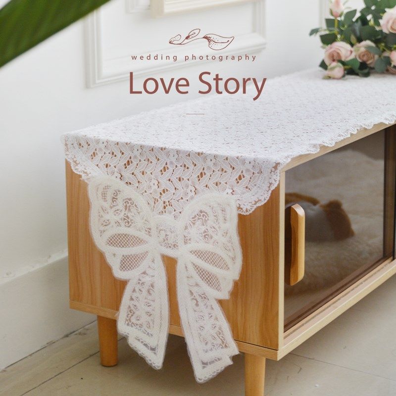 法式电视柜桌布轻奢高级感茶几盖巾蕾丝橱柜斗柜盖布防尘装饰布艺