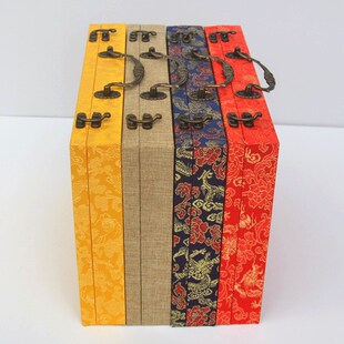 桑竹册页锦盒书画锦盒礼盒字画盒宣纸全绫布高温绫布盒子卷轴包装