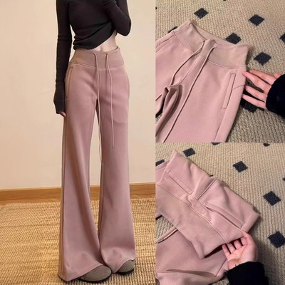 灰色lu喇叭运动裤女2025新