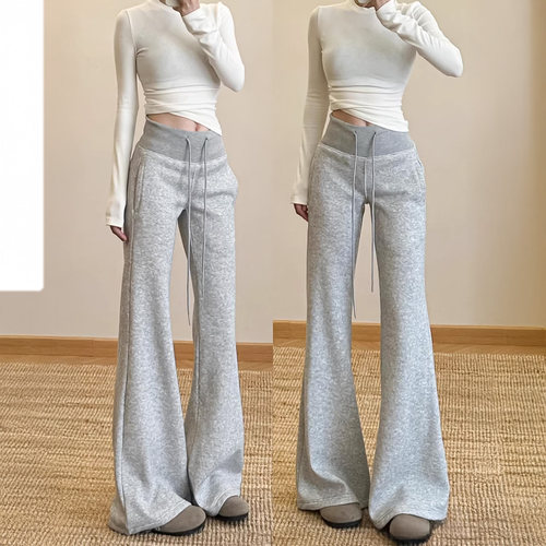 灰色lu喇叭运动裤女2025新