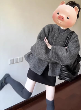 黑色毛呢半身裙女2025新款秋冬高腰显瘦伯克利裙加厚a字包臀短裙