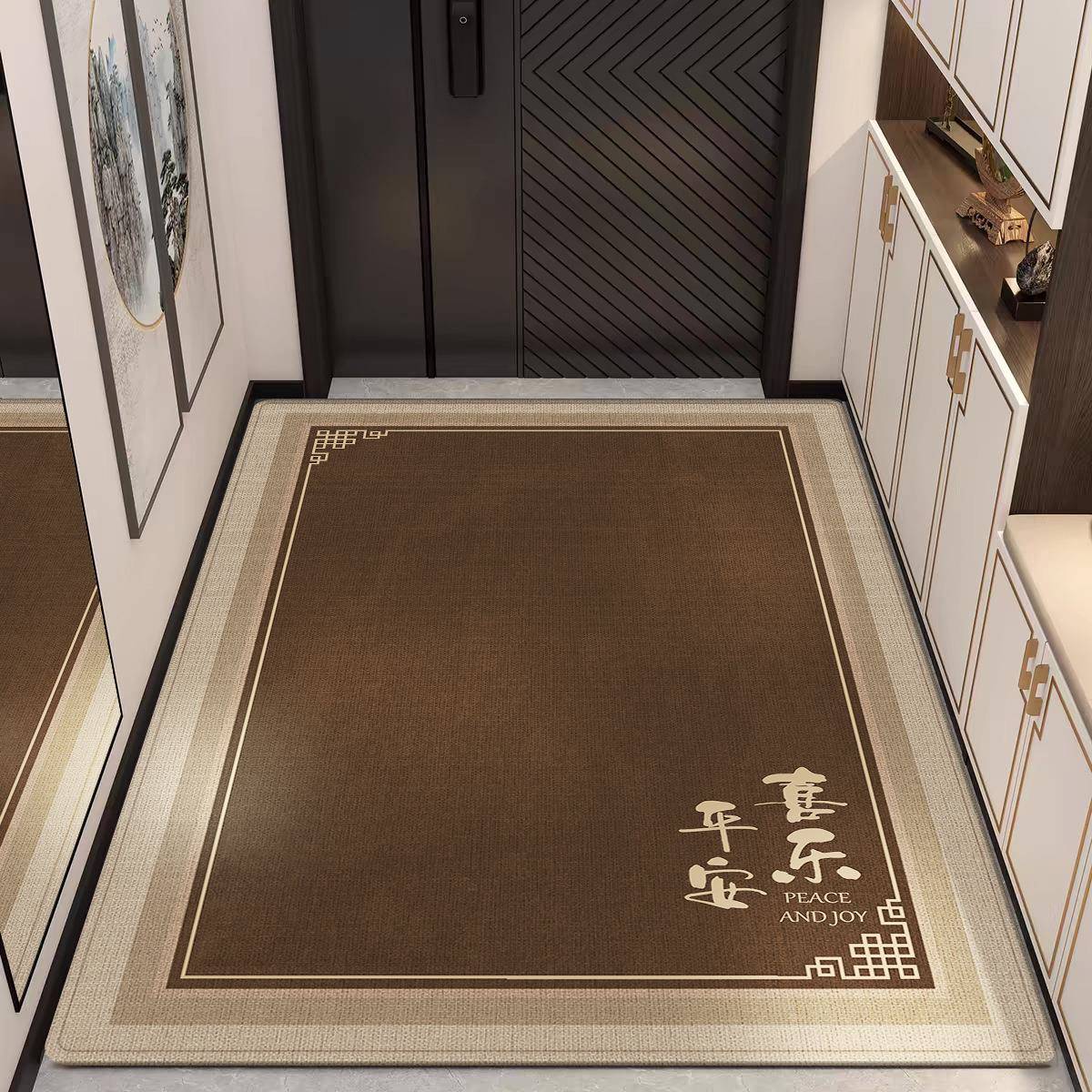 新中式高级灰入户门垫门内地垫家用门口脚垫进门地毯玄关垫耐脏
