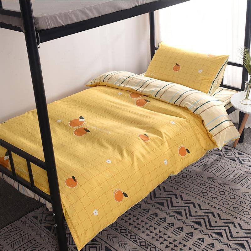 全棉AB版学生宿舍三件套纯棉三件套六件套上下铺床垫被褥套件