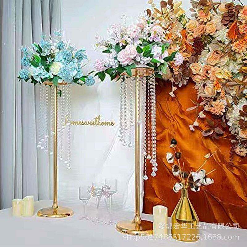 婚庆珠帘S型旋转摩天轮路引花器摆件婚礼堂桌花道具舞台橱窗布置