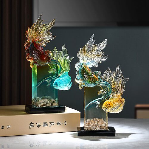 年年有余如鱼得水招财摆件客厅酒柜电视柜锦鲤家居装饰品乔迁礼物