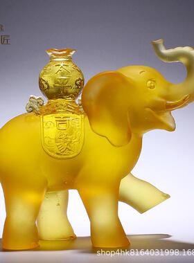 琉璃太平吉祥大象摆件招财新中式客厅玄关电视酒柜摆设家居装饰品