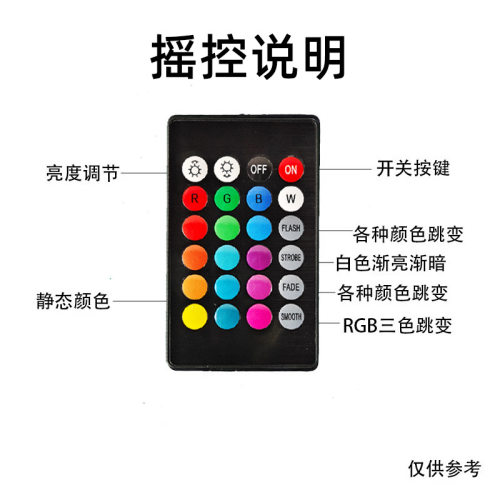 rgb灯带控制器led线条灯调光器24v流水控制开关迷你24键摇控器