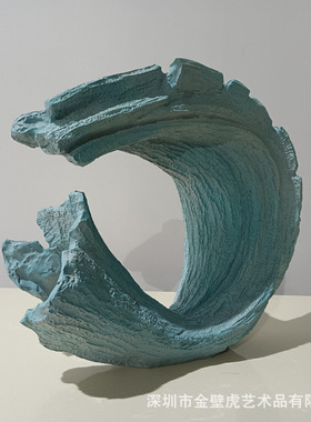 新款树脂抽象雕塑 侘寂风仿石肌理效果 样板房别墅酒店台面艺术品