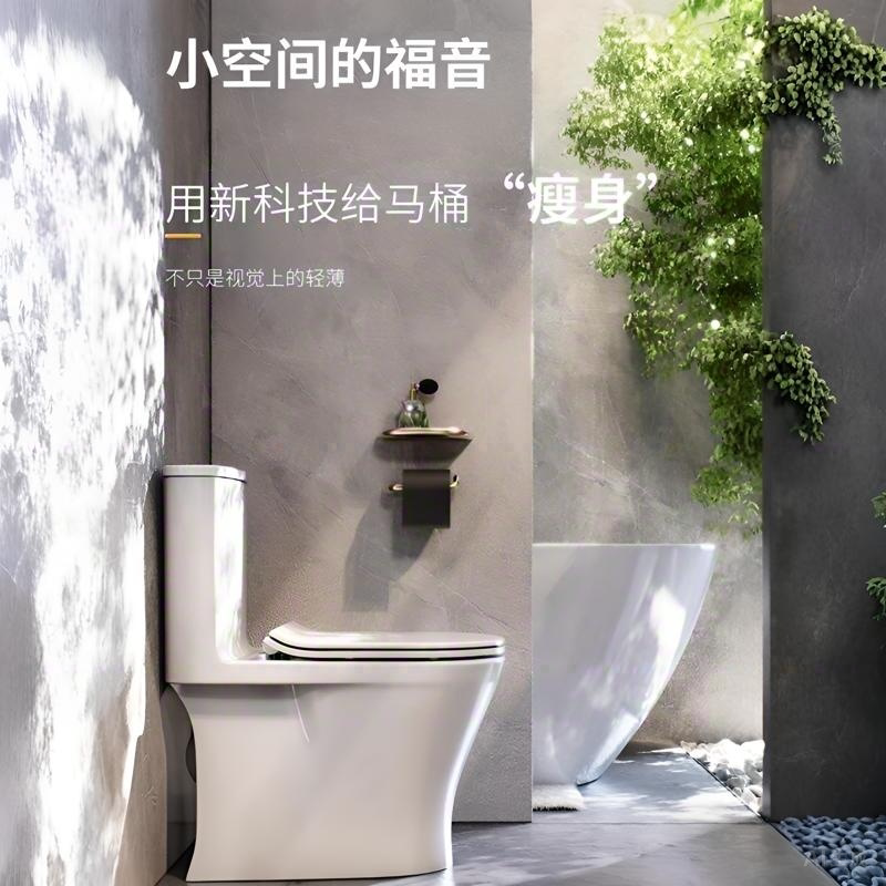 宜来香颂小户型紧凑连体马桶坐便器小空间超薄水箱大冲力虹吸式