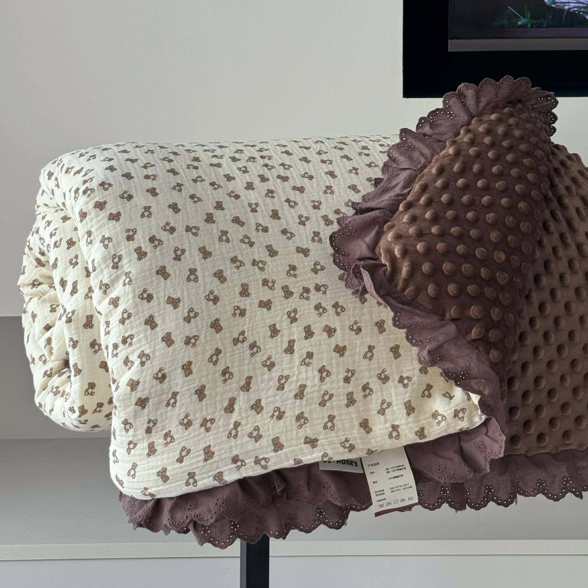 韩版田园风纯棉双层皱皱纱春秋被小清新碎花全棉保暖双人被可机洗,3C数码配件,其它配件,淘宝优惠券,粉丝福利购,淘宝优惠卷