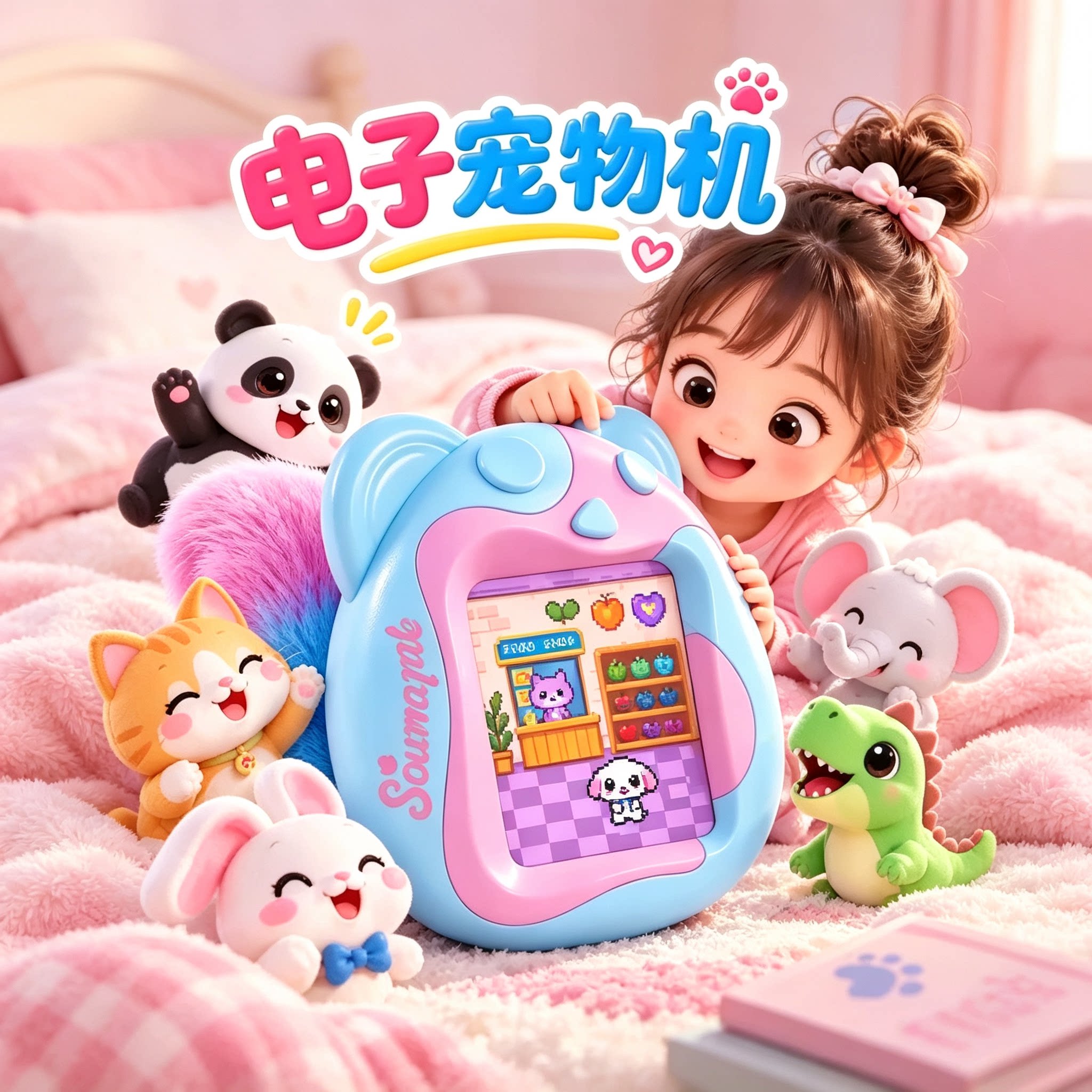电子宠物游戏机儿童养宠喂养女孩6到10岁网红流行过家家益智玩具