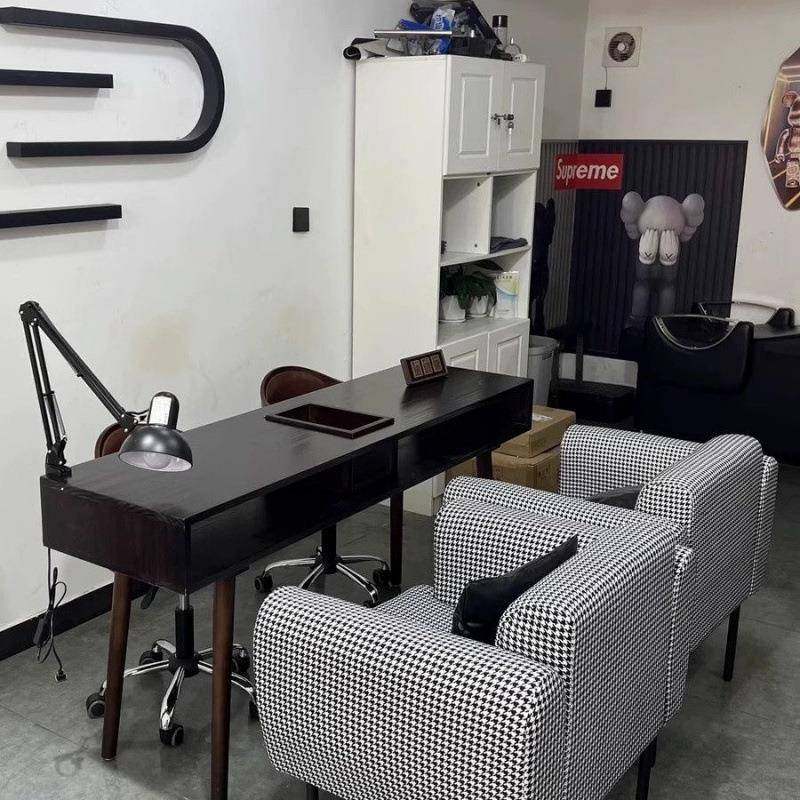 复古美甲桌子实木美甲台单双人简约吸尘器深胡桃色桌椅套装经济型,3C数码配件,其它配件,淘宝优惠券,粉丝福利购,淘宝优惠卷