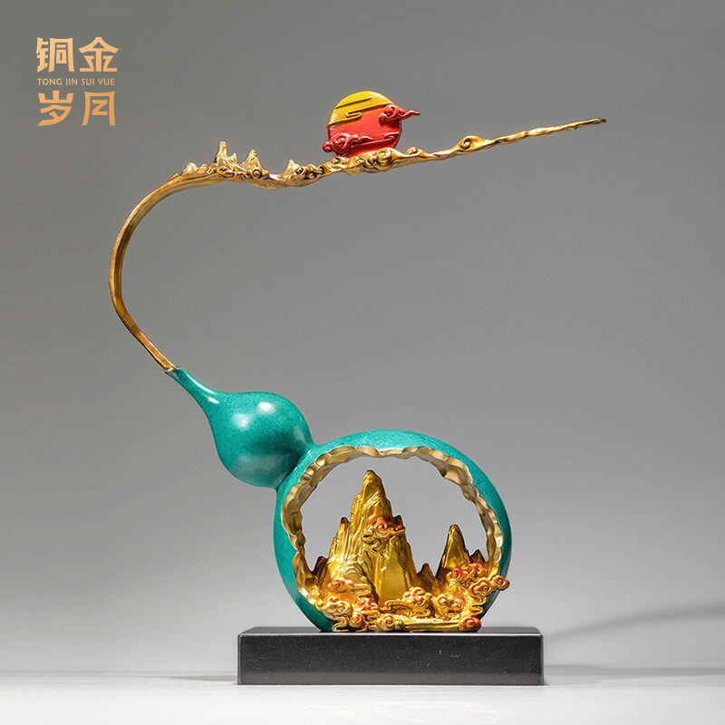 铜艺坊福星高照葫芦创意铜摆件家居玄关电视柜办公室送礼金属铜器