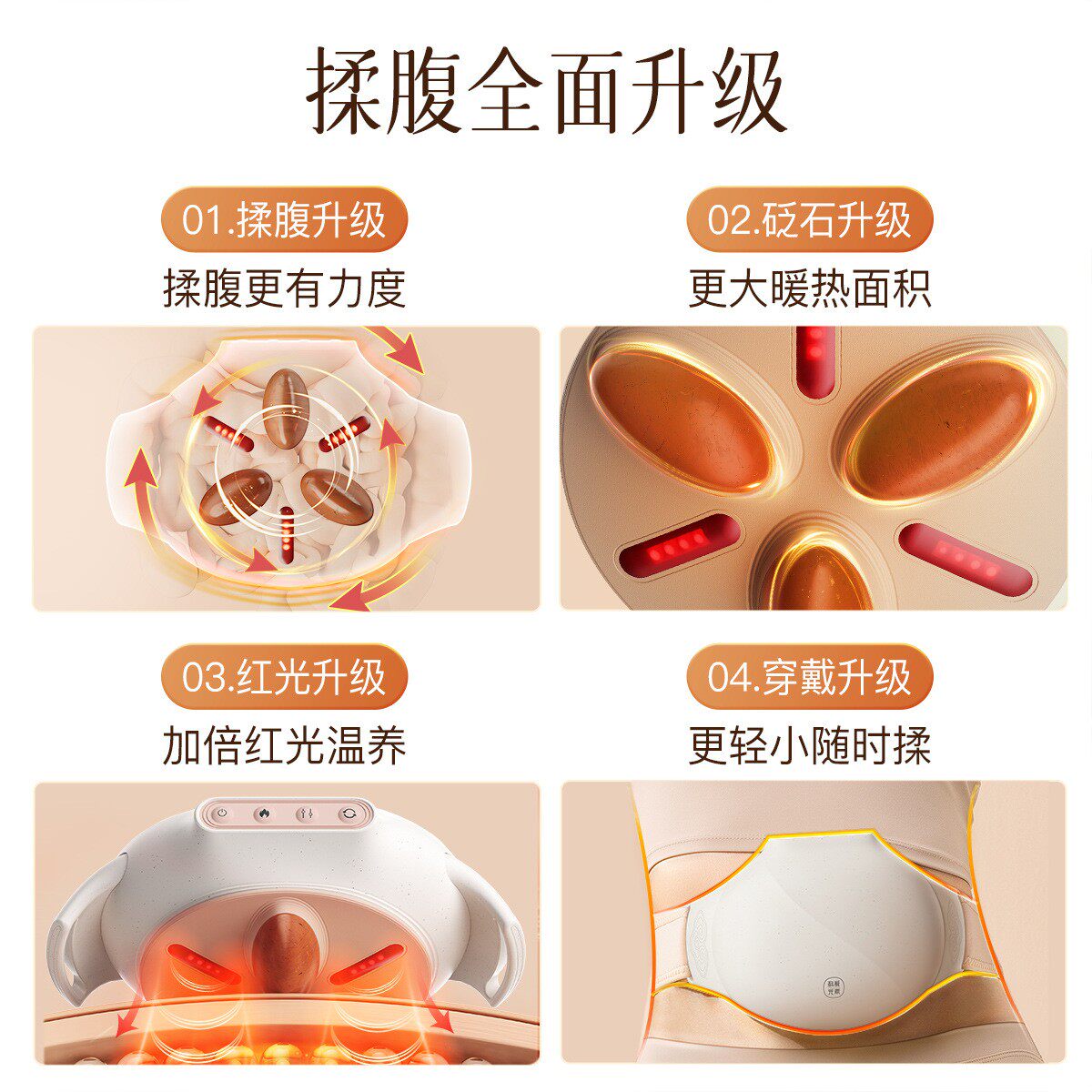科爱元素揉腹按摩仪pro版揉肚子腹部按摩器砭石揉腹仪