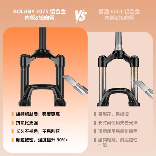 BOLANY32管100叉宽快拆山地车前叉7075铝合金27.5/29寸避震气叉