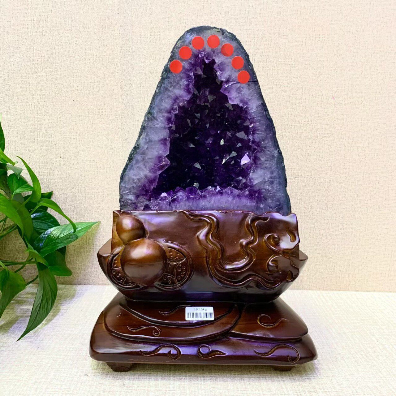 天然紫水晶洞乌拉圭紫晶洞聚宝盆钱袋子恐龍蛋紫晶簇原石摆件